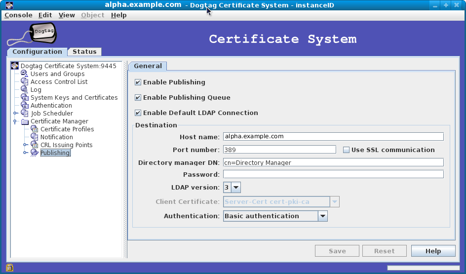 The PKICONSOLE interface